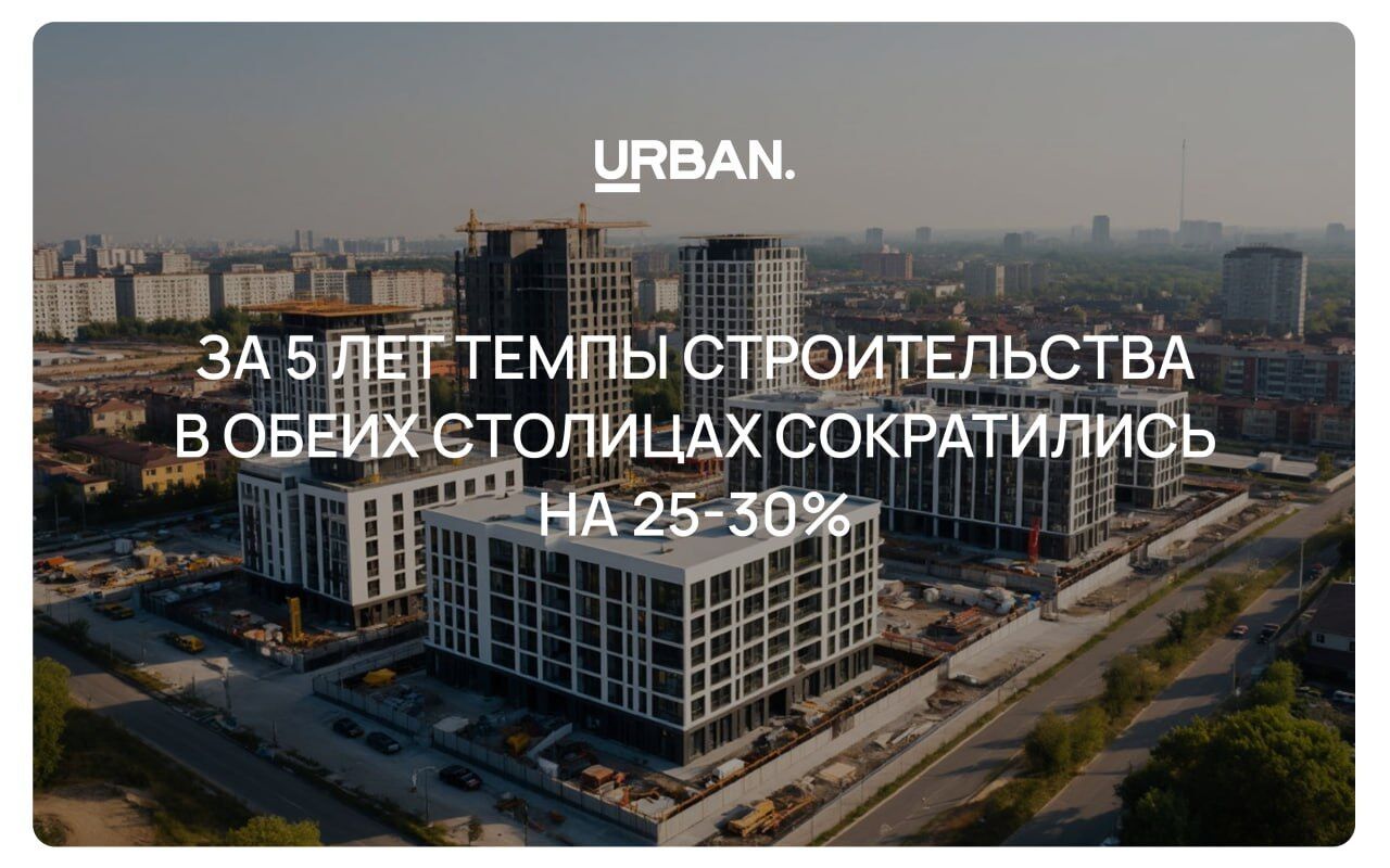 За 5 лет темпы строительства в обеих столицах сократились на 25-30%